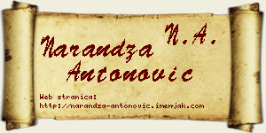 Narandža Antonović vizit kartica